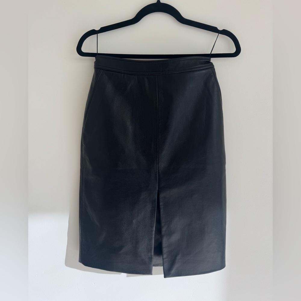 Anine Bing Black Leather Pencil Skirt